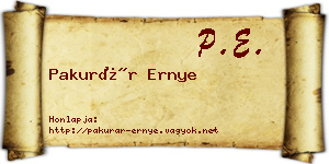 Pakurár Ernye névjegykártya